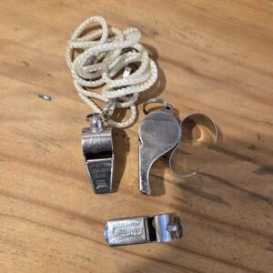 Lot Of 3 Vintage Metal Whistles